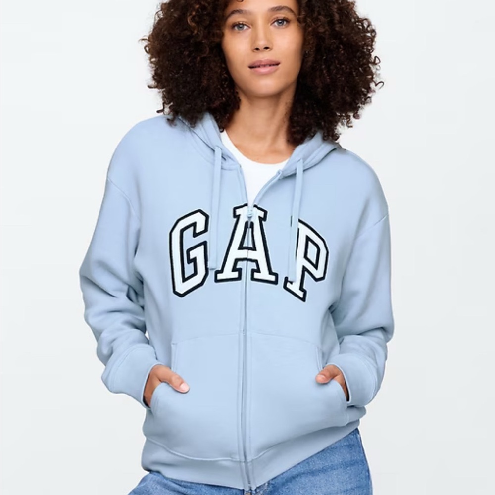 NEW GAP Light Blue Hoodie Slub relaxed fit xxl